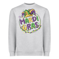 Heather Grey mardi gras Heavyweight Sweatshirt - MaliasSmallBusiness