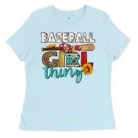 Baby Blue baseball it's a girl thing Ladies Tee - HRA Design Shop