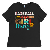 Black baseball it's a girl thing Ladies Tee - HRA Design Shop
