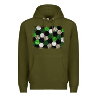 Army Green Soccer leopard glitter background Premium Hoodie - HowdyJamesFarm