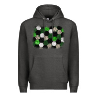 Charcoal Heather Soccer leopard glitter background Premium Hoodie - HowdyJamesFarm