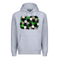 Heather Grey Soccer leopard glitter background Premium Hoodie - HowdyJamesFarm