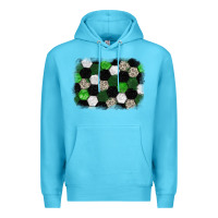 Ocean Blue Soccer leopard glitter background Premium Hoodie - HowdyJamesFarm