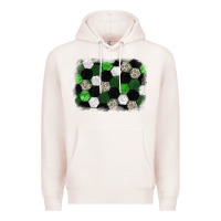 Pale Pink Soccer leopard glitter background Premium Hoodie - HowdyJamesFarm