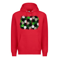 Red Soccer leopard glitter background Premium Hoodie - HowdyJamesFarm