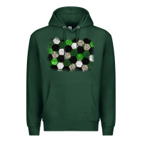 Sports Green Soccer leopard glitter background Premium Hoodie - HowdyJamesFarm