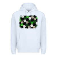 White Soccer leopard glitter background Premium Hoodie - HowdyJamesFarm