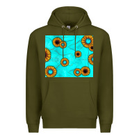 Army Green turquoise gemstone sunflower Premium Hoodie - JahusDesignShop