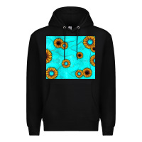 Black turquoise gemstone sunflower Premium Hoodie - JahusDesignShop
