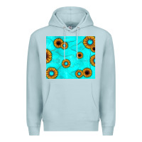 Blue Mist turquoise gemstone sunflower Premium Hoodie - JahusDesignShop