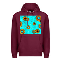 Burgundy turquoise gemstone sunflower Premium Hoodie - JahusDesignShop