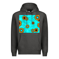 Charcoal Heather turquoise gemstone sunflower Premium Hoodie - JahusDesignShop