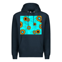 Navy turquoise gemstone sunflower Premium Hoodie - JahusDesignShop