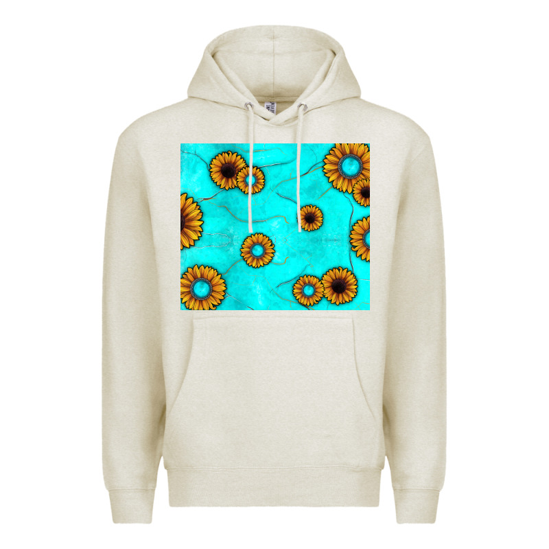 Turquoise Gemstone Sunflower Premium Hoodie by JahusDesignShop | Teevron