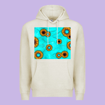 Turquoise Gemstone Sunflower Premium Hoodie Designed By Jahusdesignshop