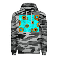 Slate Camo turquoise gemstone sunflower Premium Hoodie - JahusDesignShop