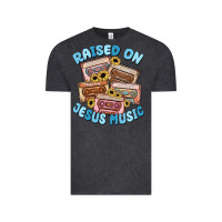 Vintage Black raised on jesus music Vintage Tee - MaliasSmallBusiness