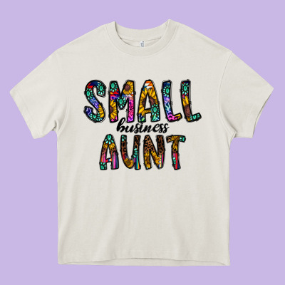 Small Business Aunt Heavy Core Tee Designed By Cowhidedigitalart