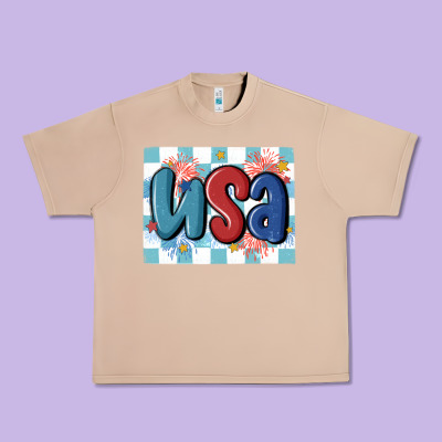 Usa Retro Urban Heavy Tee Designed By Maliassmallbusiness
