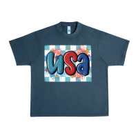 Midnight Navy usa retro Urban Heavy Tee - MaliasSmallBusiness