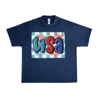 Navy usa retro Urban Heavy Tee - MaliasSmallBusiness