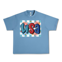 Pebble Blue usa retro Urban Heavy Tee - MaliasSmallBusiness