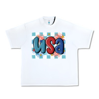 White usa retro Urban Heavy Tee - MaliasSmallBusiness