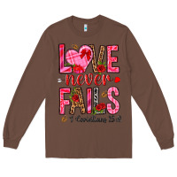 Chestnut love never fails i corintians 13 8 Long Sleeve Tee - NancyCooperArtShop