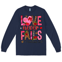 Navy love never fails i corintians 13 8 Long Sleeve Tee - NancyCooperArtShop