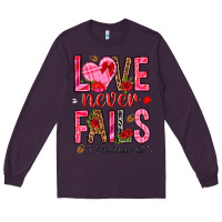 Plum love never fails i corintians 13 8 Long Sleeve Tee - NancyCooperArtShop
