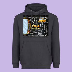 I'm A Bus Driver School Bus Black Heavyweight Hoodie Designed By Tumblerdesignbyshophia