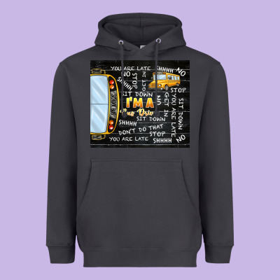 I'm A Bus Driver School Bus Black Heavyweight Hoodie Designed By Tumblerdesignbyshophia