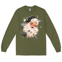 Army Green white christmas santa claus Long Sleeve Tee - MaliasSmallBusiness