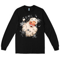 Black white christmas santa claus Long Sleeve Tee - MaliasSmallBusiness
