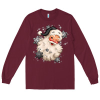 Burgundy white christmas santa claus Long Sleeve Tee - MaliasSmallBusiness