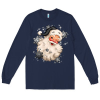 Navy white christmas santa claus Long Sleeve Tee - MaliasSmallBusiness