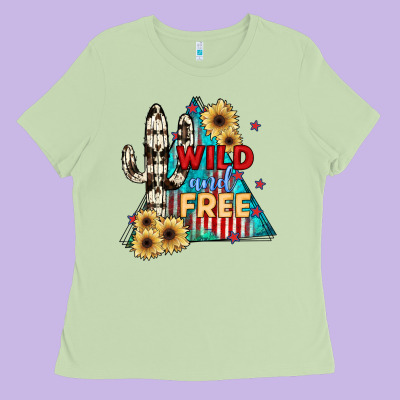 Wıld And Free Ladies Tee Designed By Jahusdesignshop