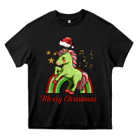 Black merry christmas unicorn Heavy Core Tee - FaDigitalArtStudio