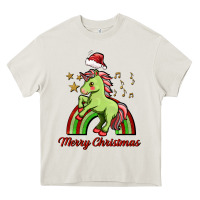 Cream merry christmas unicorn Heavy Core Tee - FaDigitalArtStudio