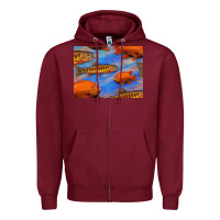 Burgundy California Golden Trout Garibaldi Fish Background Zipper Hoodie - Bettercallsaul