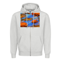 Dove Grey California Golden Trout Garibaldi Fish Background Zipper Hoodie - Bettercallsaul
