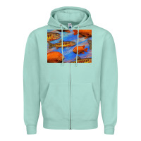 Seafoam California Golden Trout Garibaldi Fish Background Zipper Hoodie - Bettercallsaul