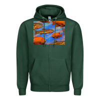 Sports Green California Golden Trout Garibaldi Fish Background Zipper Hoodie - Bettercallsaul