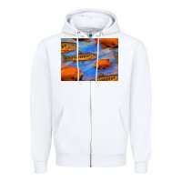 California Golden Trout Garibaldi Fish Background Zipper Hoodie | Teevron