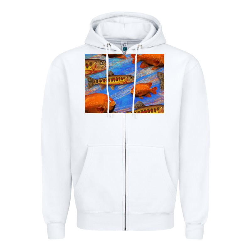 California Golden Trout Garibaldi Fish Background Zipper Hoodie by Bettercallsaul | Teevron