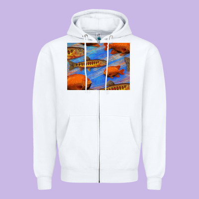 California Golden Trout Garibaldi Fish Background Zipper Hoodie Designed By Bettercallsaul