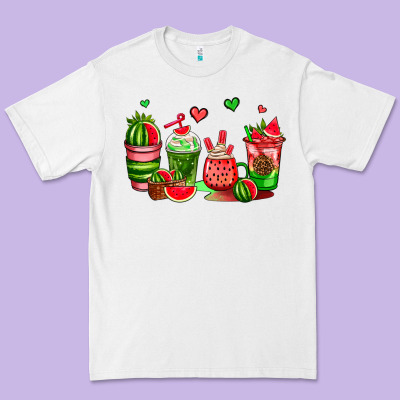 Watermelon Coffee Cups Premium Tee Designed By Adodesignshop