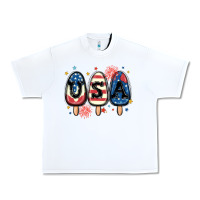 White usa popsicles Urban Heavy Tee - MaliasSmallBusiness