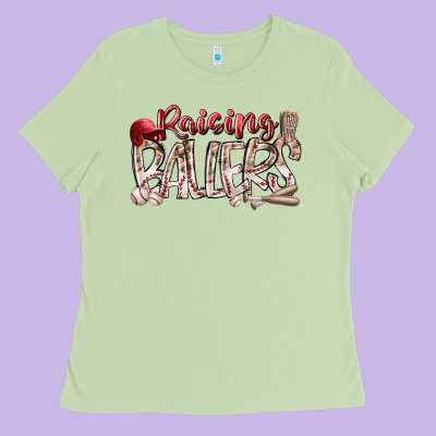 Raising Ballers Ladies Tee Designed By Racoondesign