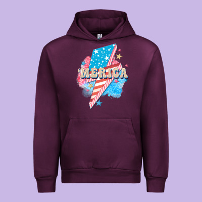 Merica Leopard Lightning Bolt Urban Hoodie Designed By Fadigitalartstudio